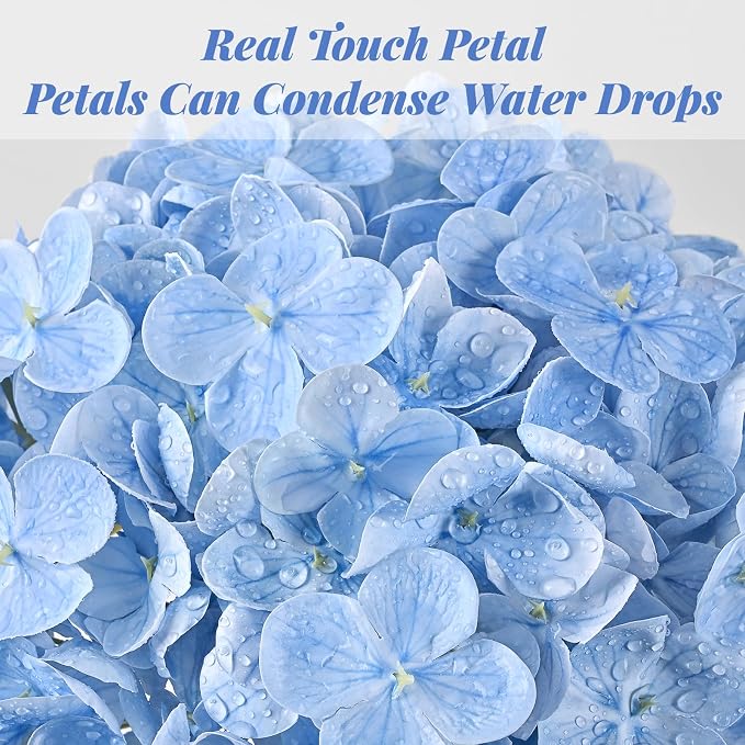 4Pcs 21in Latex Real Touch Hydrangea Artificial Flowers | Lifelike Large - Image 3