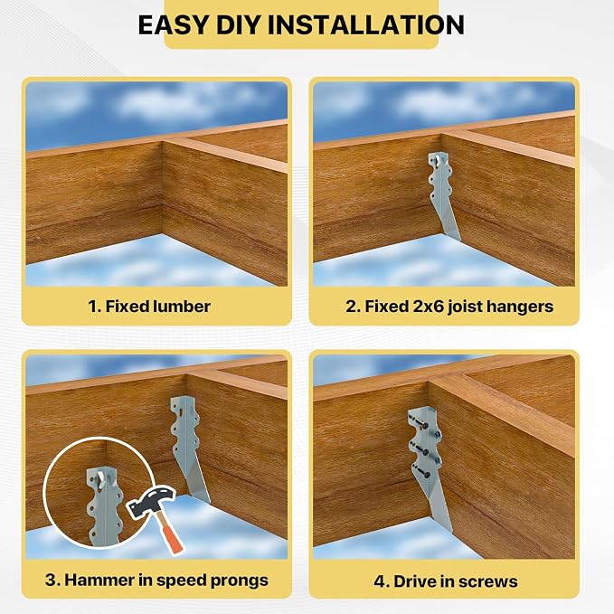 25 pcs 2x6 Joist Hanger, LU26 18 Gauge Double Shear Face Mount Joist Hanger - Image 6
