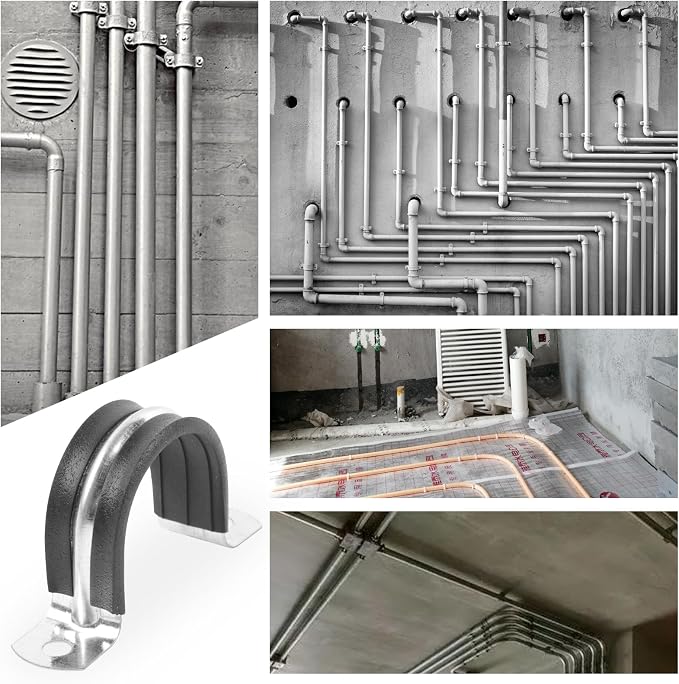 2 Inch Reinforced Rigid Pipe Strap, 2 Holes U Bracket Cable Clamp Hanger - Image 5