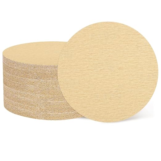 HARFINGTON 50 Pcs 6 Inch Sanding Discs 180 Grit Yellow Aluminum Oxide | Hook by HARFINGTON
