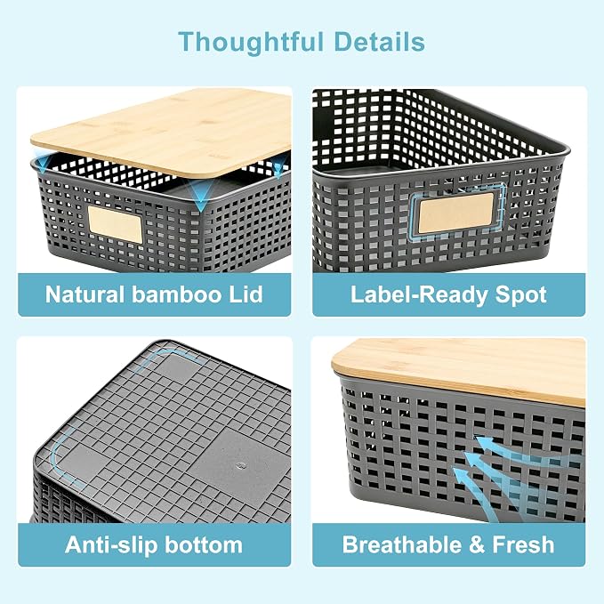 4 Pack Plastic Storage Bins - Image 8