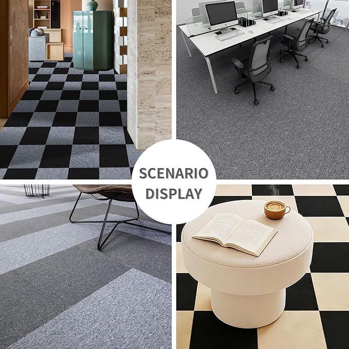 35pc 12" x 12" Self-Adhesive Carpet Tiles, Economical Temporary Flooring - Image 7