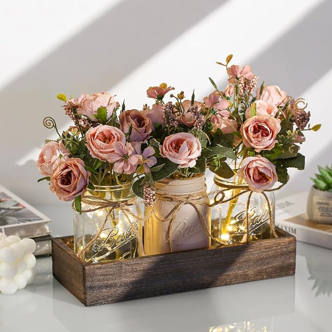 3 Pcs Mason Jar Centerpiece Table Decorations - Image 2