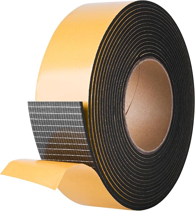 Self Adhesive Foam Tape Weatherstrip 2in x 1/8in x 20Ft High Density Foam by Kikerike