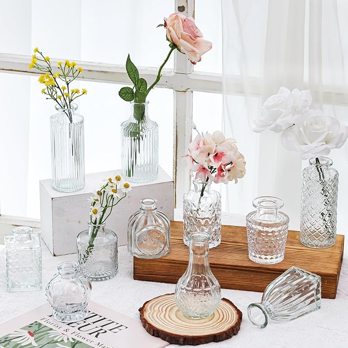Fixwal 36pcs Glass Bud Vase Bulk Set, Wedding Decorations, Table Decor - Image 2