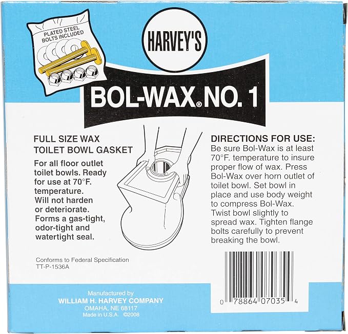 Harvey BOL-Wax No. 1 Wax Gasket W/Brass Plated Bolts - Image 3