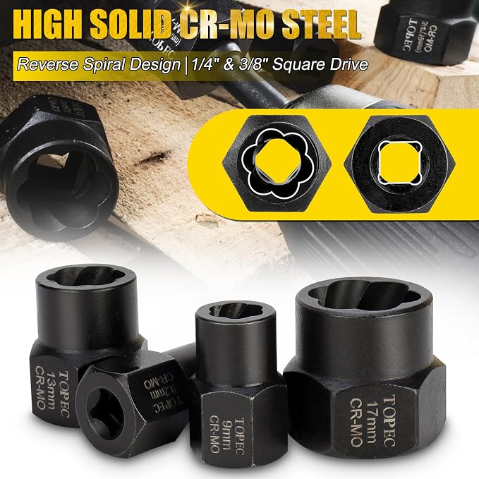 Bolt Extractor Kit, 35-Piece Broken Bolt Extractor Set | Impact Bolt & Nut - Image 3