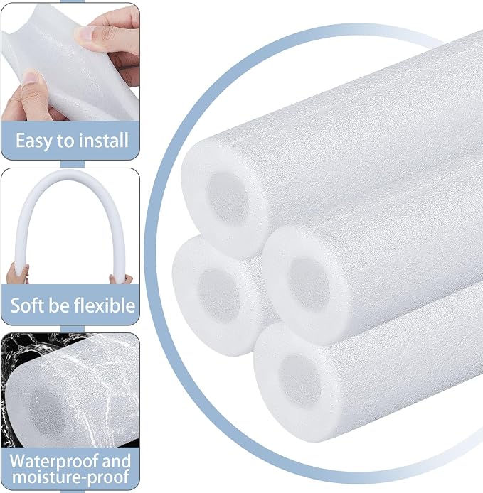12 Pcs 3.3 Feet Foam Pipe Insulation Foam Tube Insulating Water Pipe Pool Swim - Image 4