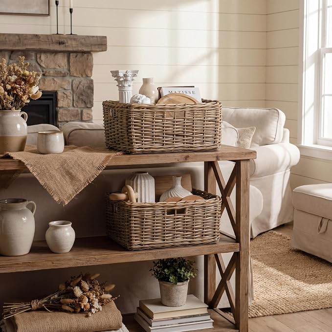StorageWorks Pantry Baskets, Willow Storage Baskets - Image 5
