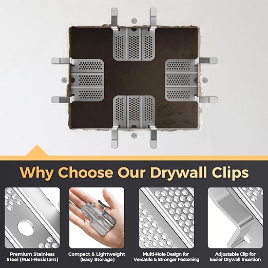 16 Pack Drywall Repair Clips, Easy Install Drywall Clips, Drywall Patch Clip | - Image 4