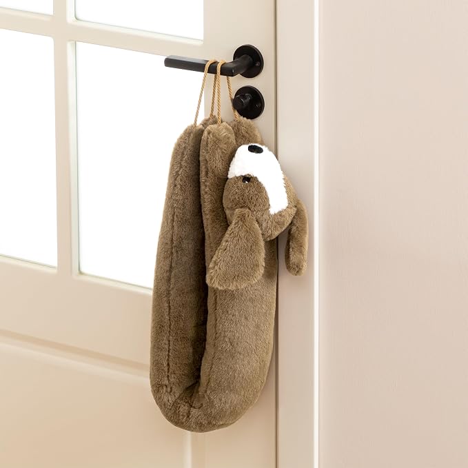 habibee Door Draft Stopper, Weighted Noise Blocker 38 in Brown Dog | Soft Faux - Image 4
