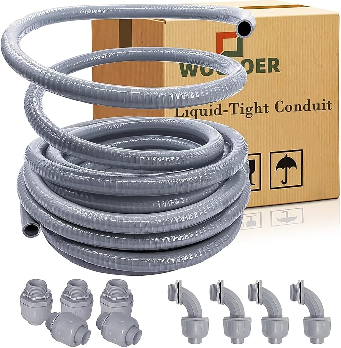 50 Foot Liquid-Tight Conduit Kit by Wocloer