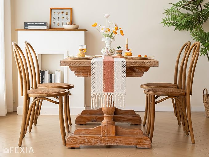 Boho Table Runner for Home Decor 12x90 Coral Farmhouse Decorations | 90 Inches - Image 5