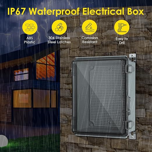 IP67 Outdoor Electrical Junction Box Waterproof 8.7''x6.7''x4.3 | Weatherproof - Image 2