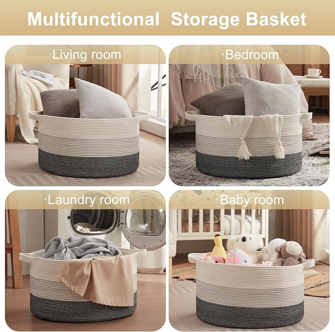 OIAHOMY 90L Extra Large Blanket Basket - Image 4