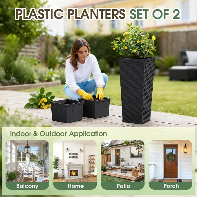 30 Inch Tall Plastic Planters - Image 4