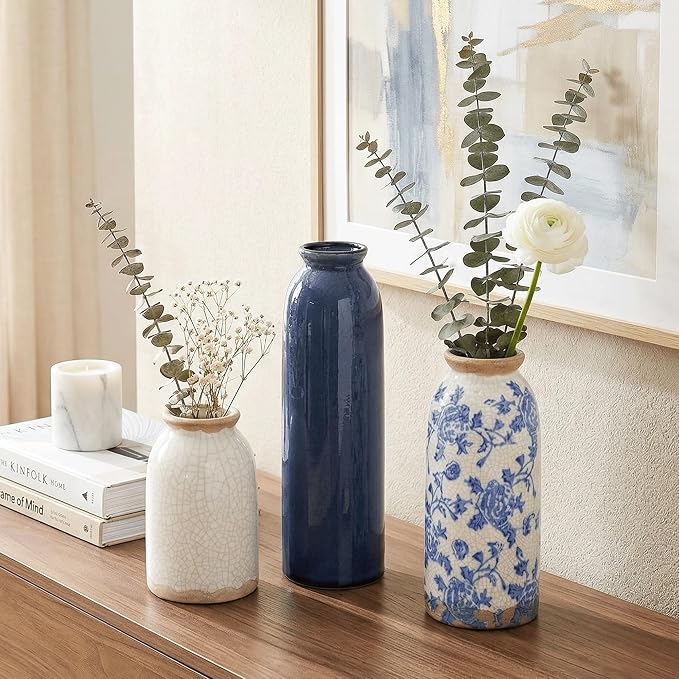 Vintage Ceramic Vase Set of 3 - Image 8