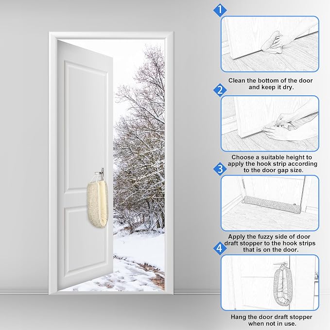 NABOWAN 38" Weighted Under Door Draft Stopper -Triangular Door Draft Blocker - Image 6