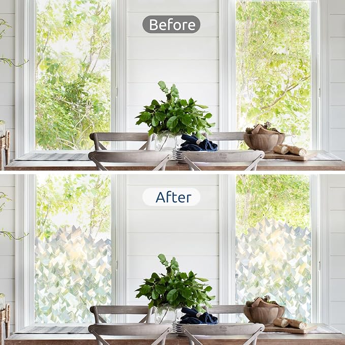 rabbitgoo Window Privacy Film, Crystal Icicles, 23.6" x 157.4" | Stained Glass - Image 8