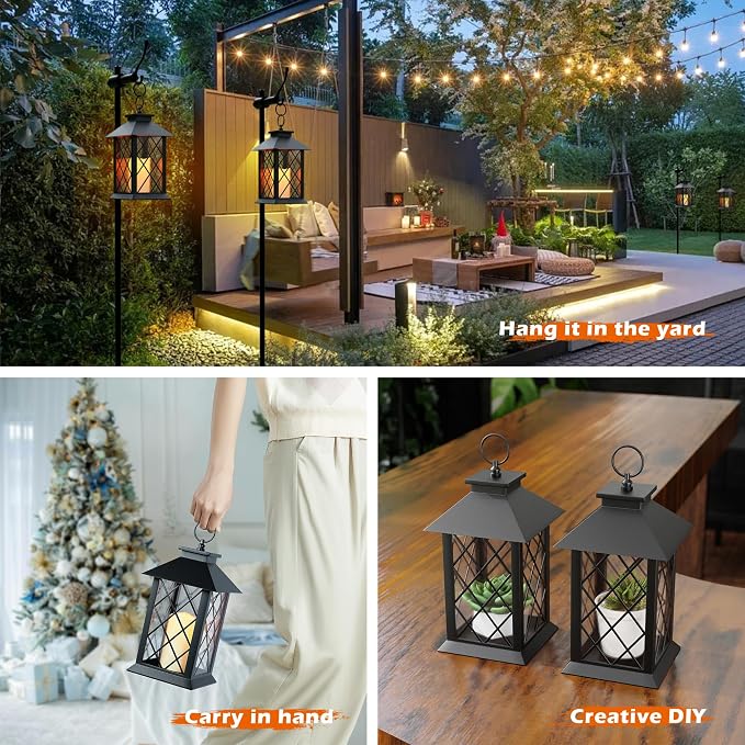 13.4" Lanterns Decorative Indoor, Diamond-shaped Outdoor Lanterns, Waterproof - Image 5