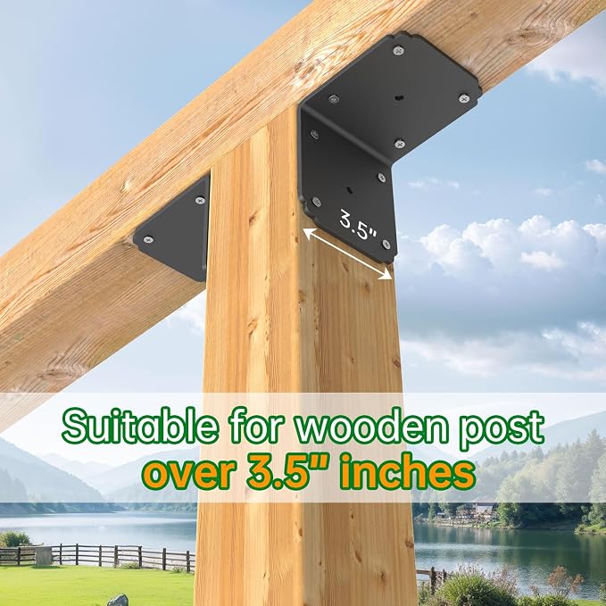 4x4x3.5 Pergola Brackets, Heavy Duty L Bracket - Image 7