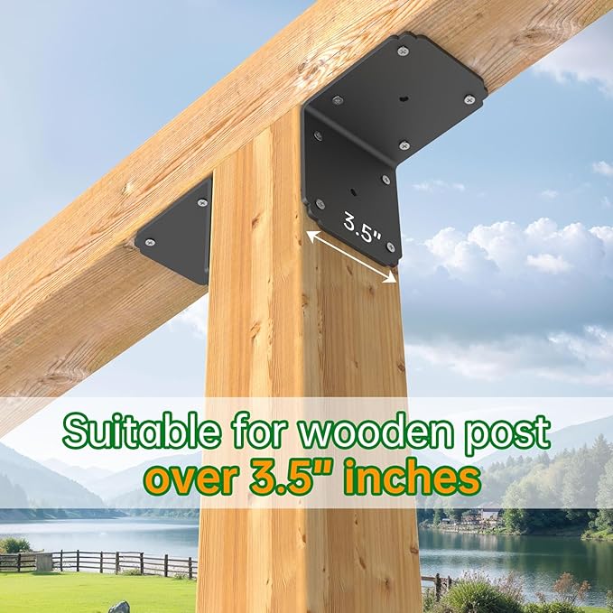 4x4x3.5 L Brackets Heavy Duty for Pergola, 4mm Extra Thick | Angle Bracket - Image 7