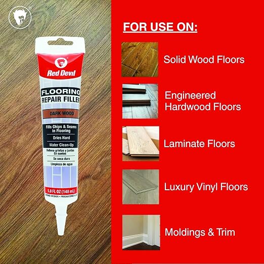Red Devil 056045 Flooring Repair Filler, 5 oz., Dark Wood, 1 Pack - Image 3