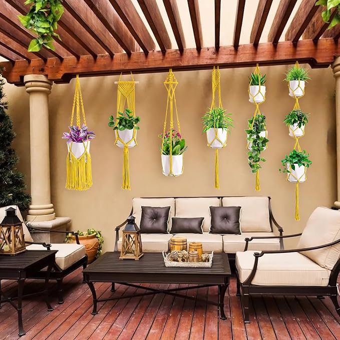 SFENNGPET Macrame Plant Hangers, handmade macromay plant hangers, indoor flower - Image 4