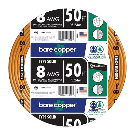 Southwire 8-Gauge Bare Copper Wire – Solid Soft‑Drawn Uninsulated Copper by Southwire