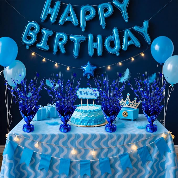 12 Pcs Metallic Foil Spray Centerpiece Party Star Table Decoration Brust - Image 8