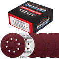 ProductionShop Premium 5" Red 8-Hole Pattern 220 Grit Sanding Discs, Box of 50 by ProductionShop