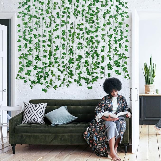 Freyalife Fake Vines for Room Decor Artificial Ivy Leaves Hanging Greenery - Image 4