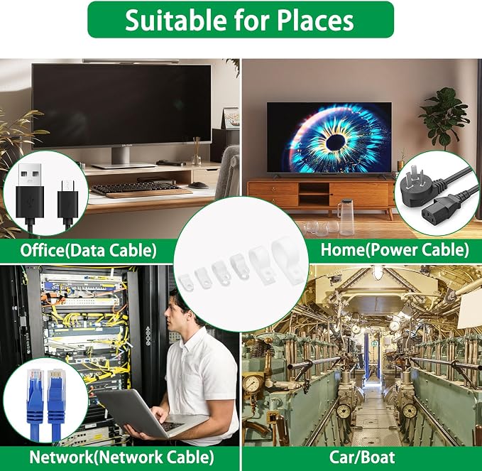 300 Pcs White R-Type Cable Clips, - Image 7