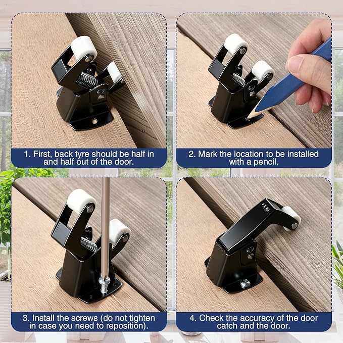 Dreyoo 2 Pack Screen and Storm Door Catch, 1-3/4 x 1-5/8 in, Zinc Plated - Image 5