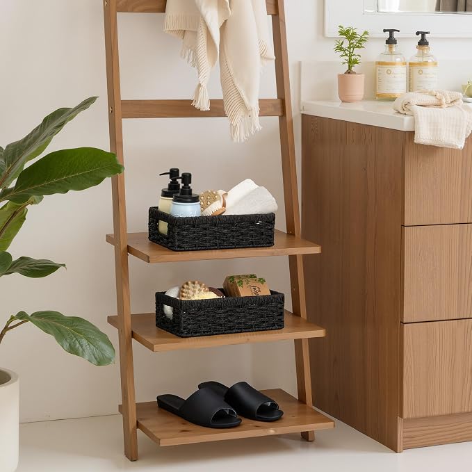 StorageWorks Wicker Baskets for Organizing, Paper Rope Black Baskets, Woven - Image 2