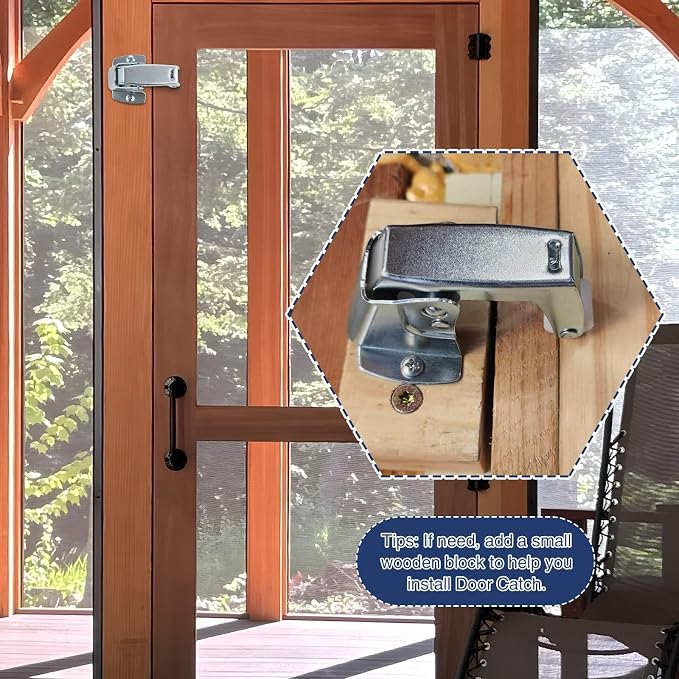 Dreyoo 4 Pack Screen and Storm Door Catch, 1-3/4 x 1-5/8 in, Sliver | Spring - Image 7