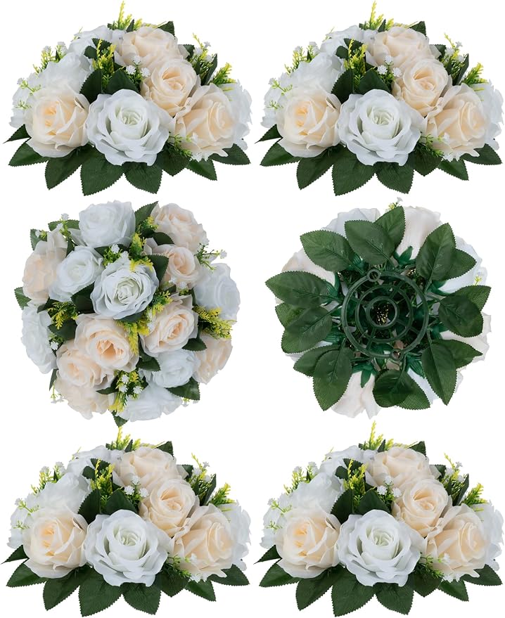 Flower Balls Wedding Flower Centerpieces: 6 Pcs Fake Roses by Blosmon