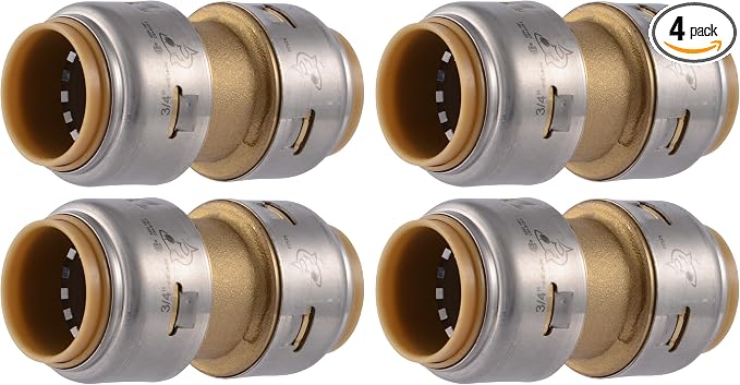 SharkBite Max 3/4 Inch Coupling, Push to Connect Brass Plumbing Fitting by SharkBite