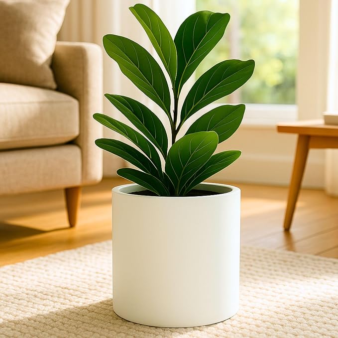 Fox & Fern Large Planter for Indoor or Outdoor, Matte White, 10 Inch | UV & by FoxFern