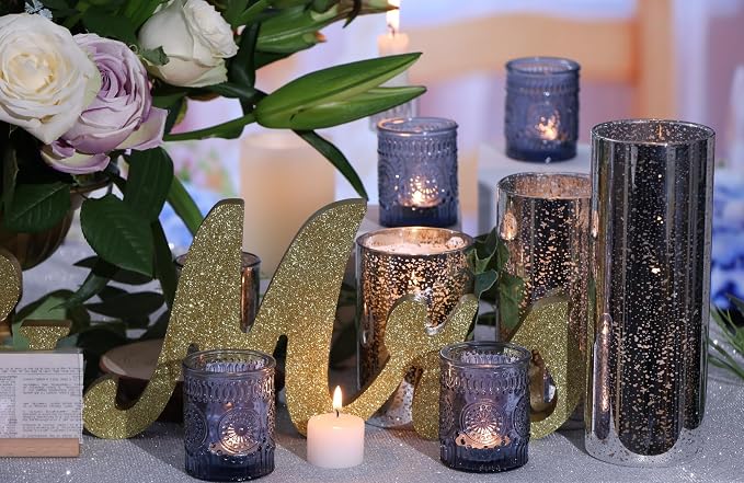 DEVI 24pcs Navy Blue Votive Candle Holders - Image 6