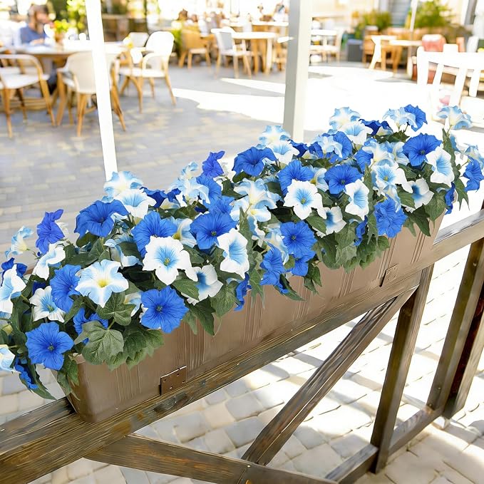 Artificial Flowers for Outdoors, Faux Petunias Spring Summer Decoration - Image 6