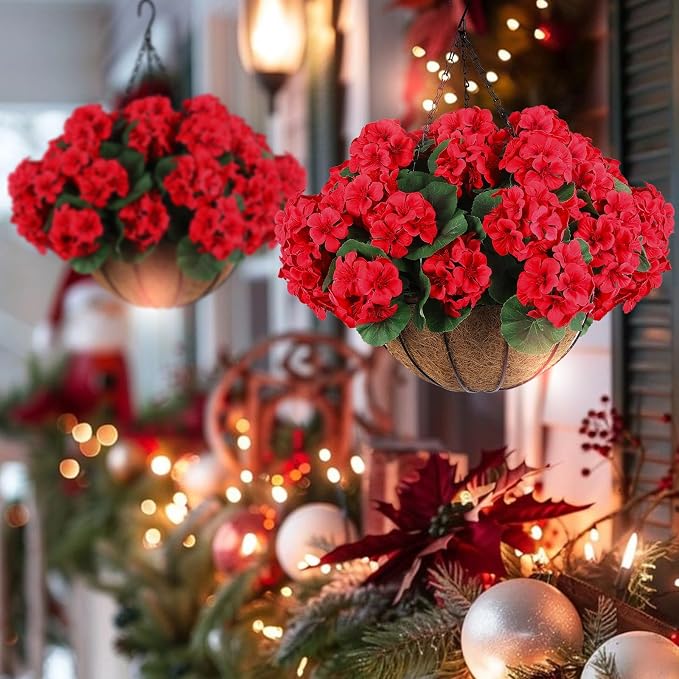 Hananona 12 Pcs Artificial Geranium Flowers - Image 4