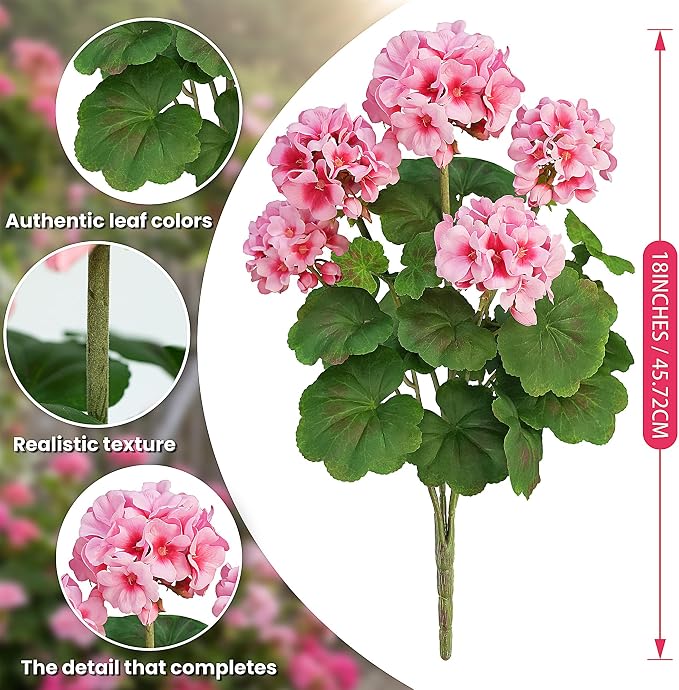 FOREST PRINCE 18"Artificial Geraniums - Image 2