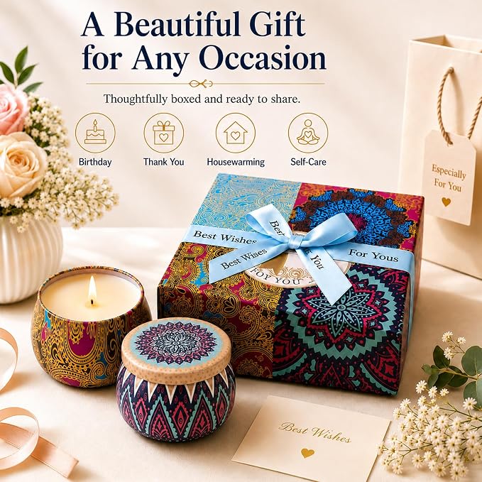 Scented Candles Gift Set for Women, 4 Pack Soy Wax Candles for Home Scented | - Image 4