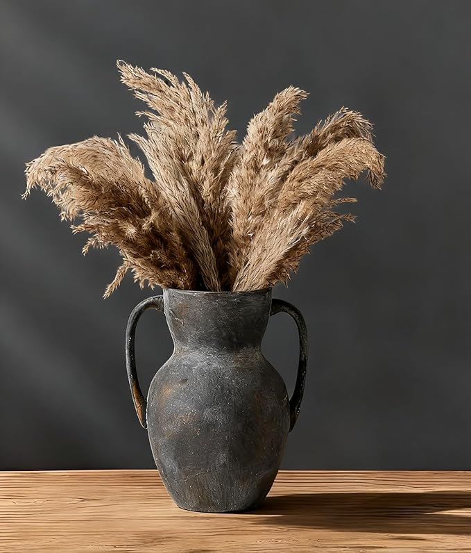 Emotionally Grounded Vase, Vaseking Large Ceramic Rustic Vasewith 2 Handles by Vaseking