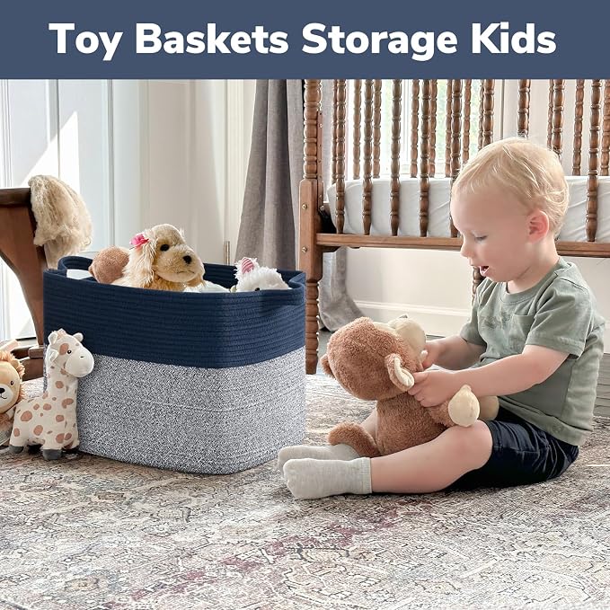 Goodpick 50L Large Woven Storage Basket, Cotton Rope Baskets - Image 4