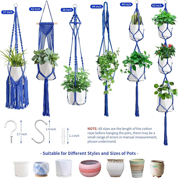 SFENNGPET Macrame Plant Hangers, handmade macromay plant hangers, indoor flower - Image 7