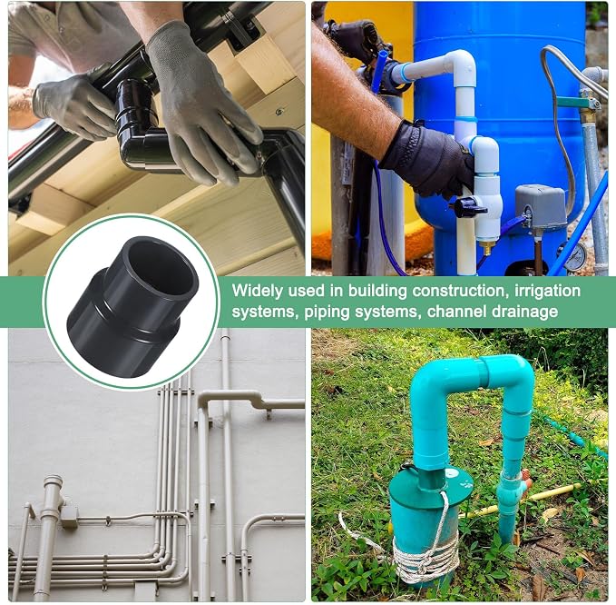 M METERXITY 1-Pack UPVC Reducer Pipe Fitting, 2-1/2"x2" Reducing Coupling - Image 6