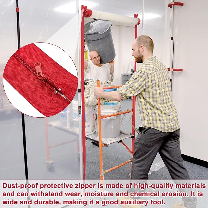2 Pack Heavy-Duty Dust Protector Zipper Self-Adhesive Zipper - Image 4