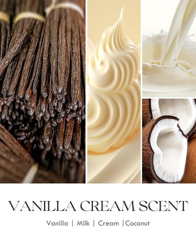 AOOVOO Vanilla Cream Odor Eliminating Candle - 9 oz Soy Candles - Image 4